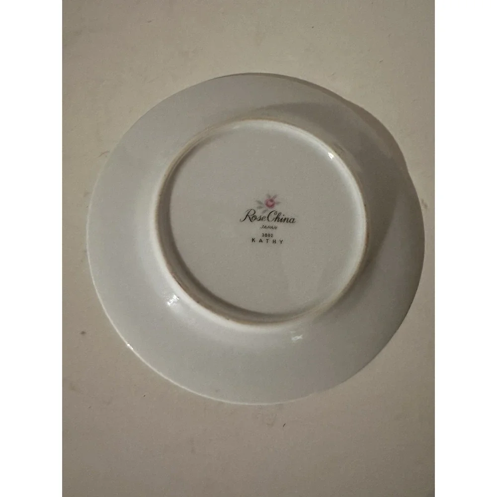 VTG Rose China Japan Bread Dessert Plate Kathy #3802 Pink Rose Set Of 4